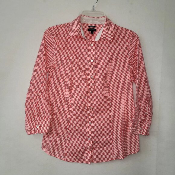 Talbot Ladies' Shirt Red and White Print Slim Fit - Picture 1 of 9